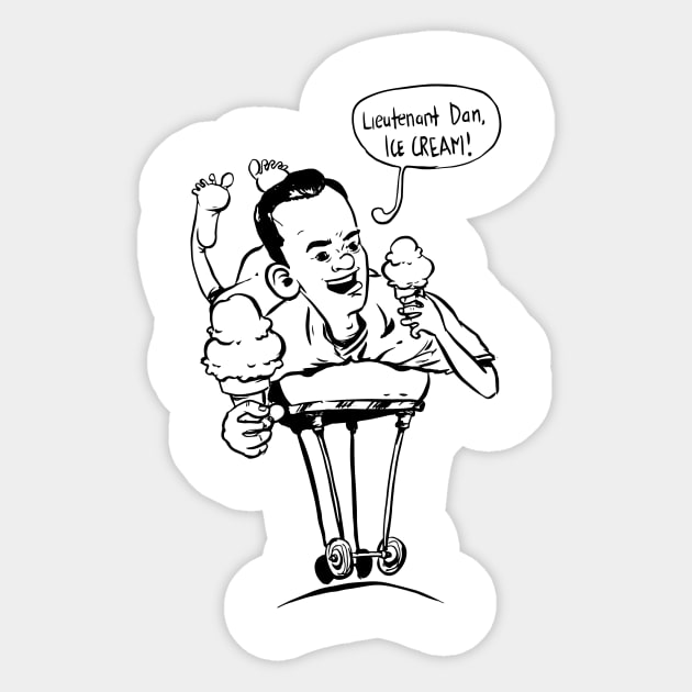 Lt Dan Ice Cream! Sticker by obillwon